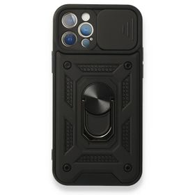 Nevarium iPhone 12 Pro Pars Lens Yüzüklü Standlı Silikon Kılıf