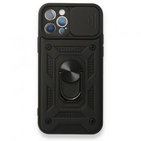Nevarium iPhone 12 Pro Pars Lens Yüzüklü Standlı Silikon Kılıf