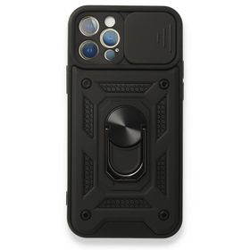 Nevarium iPhone 12 Pro Pars Lens Yüzüklü Standlı Silikon Kılıf