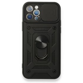 Nevarium iPhone 12 Pro Pars Lens Yüzüklü Standlı Silikon Kılıf