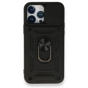 Nevarium iPhone 13 Pro Max Pars Lens Yüzüklü Standlı Silikon Kılıf