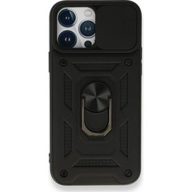 Nevarium iPhone 13 Pro Pars Lens Yüzüklü Standlı Silikon Kılıf