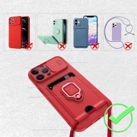 Nevarium iPhone 8 Plus Zuma Kartvizitli Yüzüklü İpli Silikon Kılıf