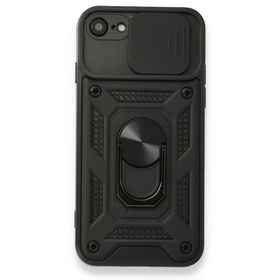 Nevarium iPhone Se 2020 Pars Lens Yüzüklü Standlı Silikon Kılıf