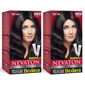Nevaton 1.0 Siyah Kalıcı 2 Kutu Krem Saç Boyası