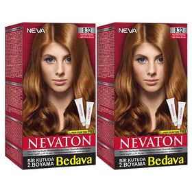 Nevaton 8.32 Açık Bal Kumral Kalıcı 2'li Krem Saç Boyası