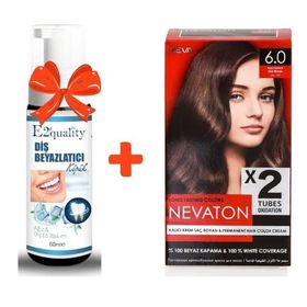 Nevaton Kalıcı Krem Saç Boyası 6.0 Koyu Kumral+E2'Quality Diş Beyazlatıcı Köpük