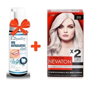Nevaton Kalıcı Krem Saç Boyası Gümüş Rüya+E2'Quality Diş Beyazlatıcı Köpük