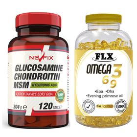 Nevfix Glucosamine Chondroitin MSM 120 Tablet + Flx Omega 3 6 9 90 Yumuşak Kapsül