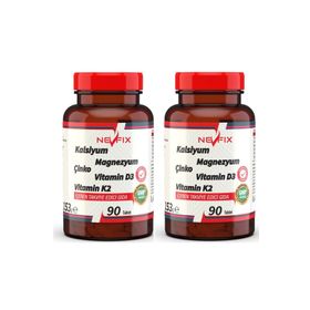 Nevfix Kalsiyum Magnezyum Çinko Vitamin D3 K2 90 Tablet