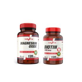 Nevfix Magnesium Oxide 120 Tablet + Biotin 5000 mcg 120 Tablet