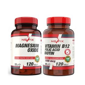 Nevfix Magnesium Oxide 120 Tablet + Vitamin B12 1000 mcg 120 Tablet