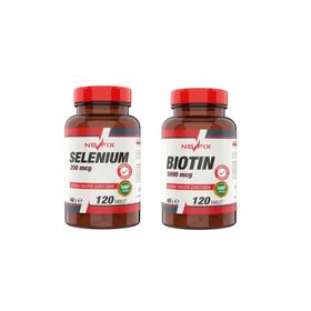 Nevfix Selenium 200 mcg 120 Tablet + Biotin 5000 mcg 120 Tablet