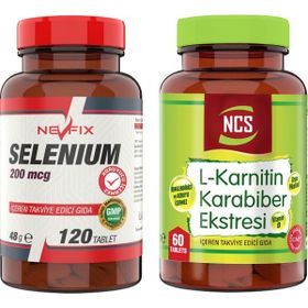 Nevfix Selenium 200 mcg 120 Tablet + Ncs L-Karnitin Karabiber Ekstresi 60 Tablet