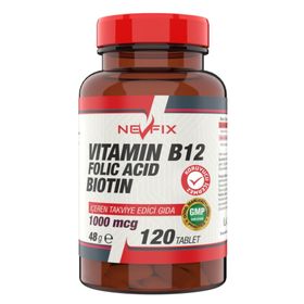 Nevfix Vitamin B12 Folic Acid Biotin 120 Tablet