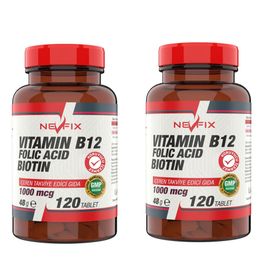 Nevfix Vitamin B12 Folic Acid Biotin 2x120 Tablet