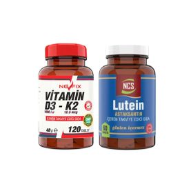 Nevfix Vitamin D3 K2 120 Tablet + Ncs Lutein Astaksantin 60 Tablet