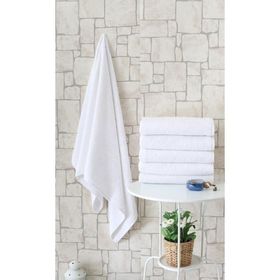 Nevresim Dünyası Beyaz Otel Tipi 6'lı 70x140 CM Banyo Havlusu