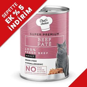 New Chefs Choice 400 gr Pate Beef Biftekli Tahılsız Ezme Kedi Yaş Maması