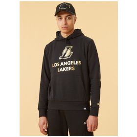 New Era 12893103 Nba Metllc Hdy LoslakKapüşonlu Düz Siyah Erkek Sweatshirt