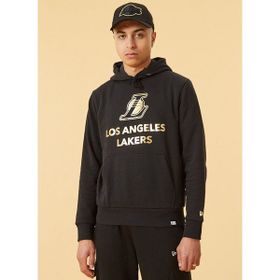 New Era 12893103 Nba Metllc Hdy LoslakKapüşonlu Düz Siyah Erkek Sweatshirt