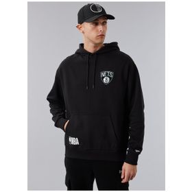 New Era 60284622HALF LOGO OVERSIZED HOODY B Kapüşon Yaka Siyah Erkek Sweatshirt
