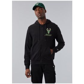 New Era 60284687NBA SCRIPT FZ MILBUC BLKMP Kapüşon Yaka Siyah Erkek Sweatshirt