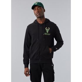 New Era 60284687NBA SCRIPT FZ MILBUC BLKMP Kapüşon Yaka Siyah Erkek Sweatshirt