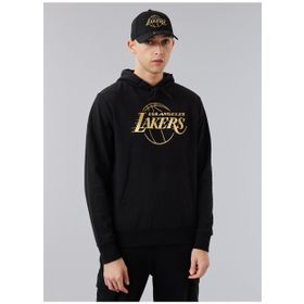 New Era 60284705NBA FOIL PRINT HOODY LOSLAK Kapüşon Yaka Siyah Erkek Sweatshirt