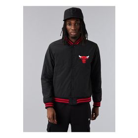New Era 60284773TEAM LOGO BOMBER JACKET CHI Siyah Erkek Mont