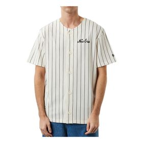 New Era 60284786-PINSTRIPE NE JERSEY NEWERA Bisiklet Yaka Düz Beyaz Erkek T-shirt