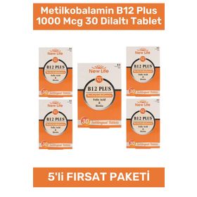 New Life B12 Plus Methylcobalamin 30 Dilaltı Tablet