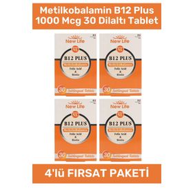 New Life B12 Plus Methylcobalamin 4x30 Dilaltı Tablet