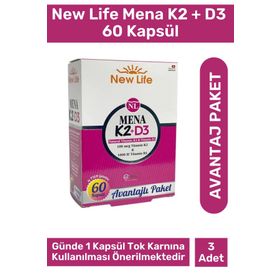 New Life Mena K2 + D3 3x60 Kapsül