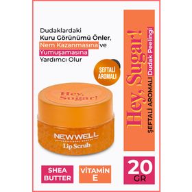 New Well Hey Sugar Şeftali Aromalı 20 gr Dudak Peelingi