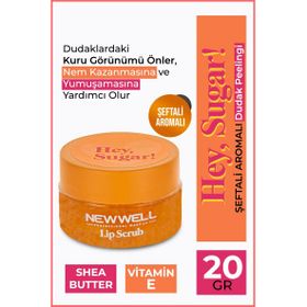 New Well Hey Sugar Şeftali Aromalı 20 gr Dudak Peelingi