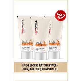 New Well Rice Ginseng Sunscreen SPF50+ 3x50 ml Pirinç Özlü Güneş Kremi
