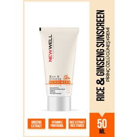New Well Rice Ginseng Sunscreen SPF50+ Pirinç Özlü 50 ML Güneş Kremi