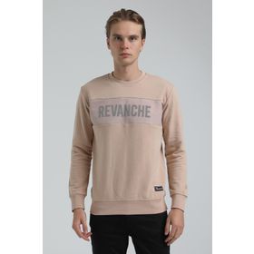 New World 22FWM60117 Bisiklet Yaka Bej Erkek Sweatshirt