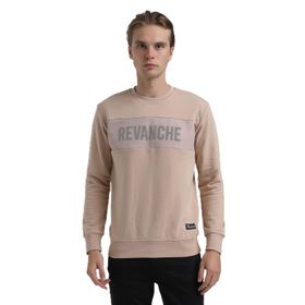 New World 22FWM60117 Bisiklet Yaka Bej Erkek Sweatshirt