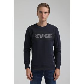 New World 22FWM60117 Bisiklet Yaka Lacivert Erkek Sweatshirt