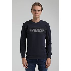 New World 22FWM60117 Bisiklet Yaka Lacivert Erkek Sweatshirt