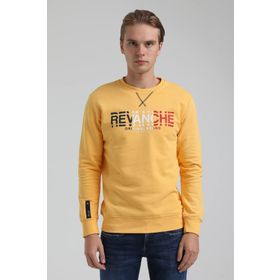 New World 22FWM60123 Bisiklet Yaka Hardal Erkek Sweatshirt