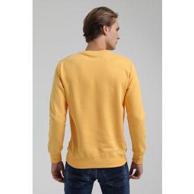 New World 22FWM60123 Bisiklet Yaka Hardal Erkek Sweatshirt