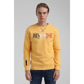 New World 22FWM60123 Bisiklet Yaka Hardal Erkek Sweatshirt