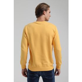 New World 22FWM60123 Bisiklet Yaka Hardal Erkek Sweatshirt