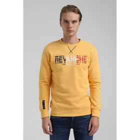 New World 22FWM60123 Bisiklet Yaka Hardal Erkek Sweatshirt