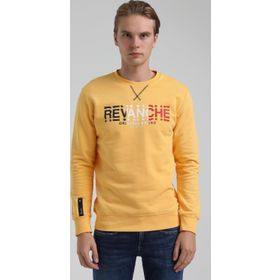 New World 22FWM60123 Bisiklet Yaka Hardal Erkek Sweatshirt