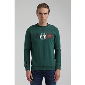 New World 22FWM60123 Bisiklet Yaka Koyu Yeşil Erkek Sweatshirt