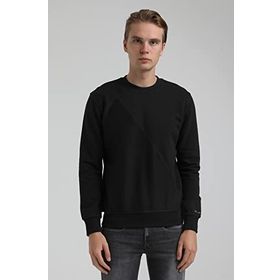 New World 22FWM60125 Bisiklet Yaka Siyah Erkek Sweatshirt